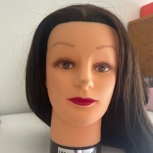 Natural Brown Hair Mannequin Head for Cosmetology School Hair Styling and Traing